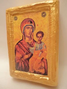 Virgin Mary Jesus Christianity Rare Balkan Byzantine Orthodox Religious Icon Art - Picture 1 of 9