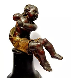 HOLZFIGUR GESCHNITZT - PUTTO 17. Jh. - BAROCK HOLZ GESCHNITZTE FIGUR - Bild 1 von 12