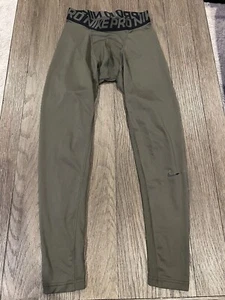 Boys Nike Pro spandex Compression Tights Green Medium - Picture 1 of 1