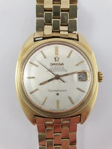 OMEGA CONSTELLATION GOLD PLATED 1970S 34MM AUTOMATIC CHRONOMETER WATCH - Picture 1 of 6