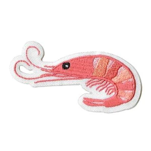 Cute Shrimp Embroidered Friendly Food Iron On Patch - Picture 1 of 2