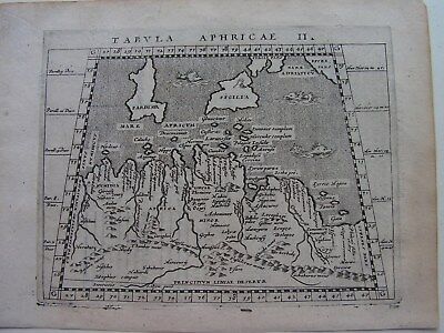  Nordafrika Sizilien Sardinien Tunesien  Ptolemaeus /Janssonius Kupferstich 1617 • 45€