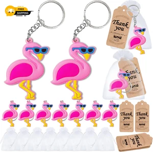 60 Pack Flamingo Party Favors Include 20 Keyrings, 20 Tags and 20 Bags for Hawai - Picture 1 of 7