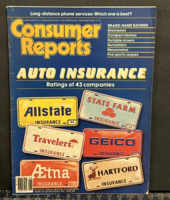 1984 September Consumer Reports Magazine, Auto Insurance (MH610) - Image 1 of 2