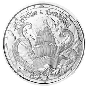 2024 EC8 Antigua & Barbuda | Rum Runner and Kraken 1 oz .999 Fine Silver COIN - Bild 1 von 5