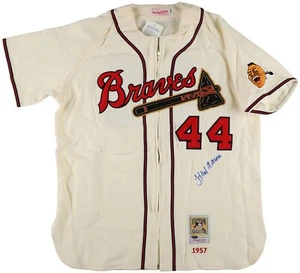 Hank Aaron Signed 1957 M&N Jersey Bold Autographed Steiner Holo Witnessed COA - Picture 1 of 6