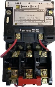 Square D 8536SCO3 V06 Motor Starter 480V-Coil 3P 27A 460V 10HP 7.5kW NEMA Size 1 - Picture 1 of 13