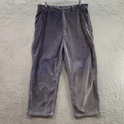 Pantalones informales de pana gruesa gris para hombre Robert Graham pierna recta talla 32 X 24 Foto 1 de 4