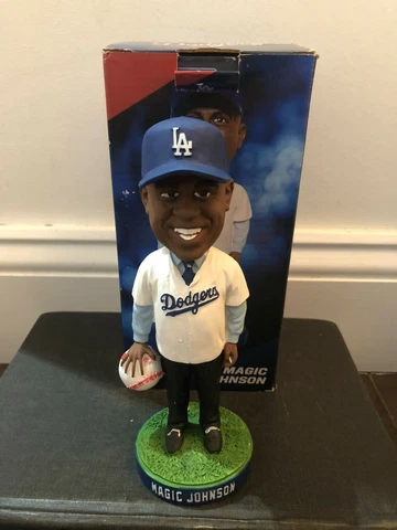 Magic Johnson Los Angeles LA Dodgers SGA Baseball Bobblehead, Lakers Basketball Cover