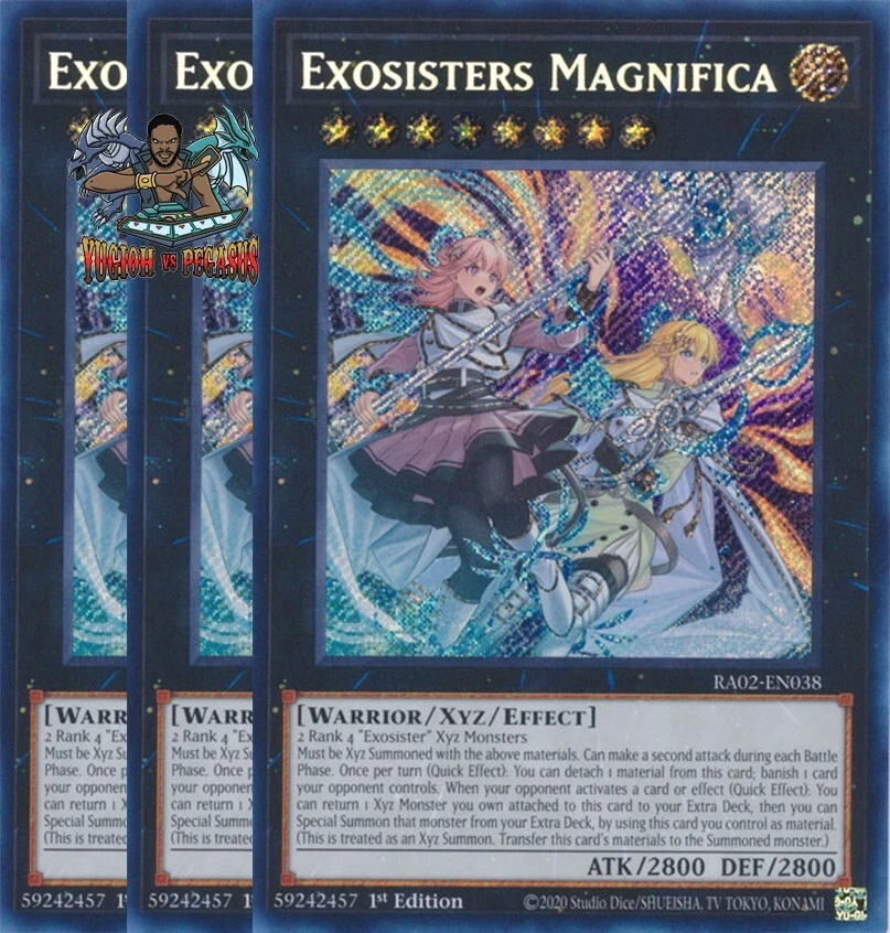 Yugioh! 3x Exosisters Magnifica RA02-EN038 Secret Rare 1st Ed NM - Image 1 of 1