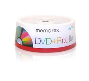25 paquetes Memorex DVD+R de doble capa - doble capa, 8X, 8,5 GB, 240 minutos (Taiwán) - Imagen 1 de 4