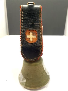 Bronze Schweizer Kuhglocke 9" hoch Lederriemengriff - Bild 1 von 7
