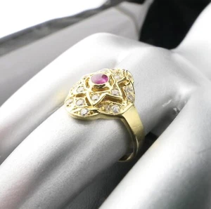 Wunderbarer Gold-Ring 585 14K Gelbgold mit RUBIN in traumhaft verziertem DESIGN* - Bild 1 von 5