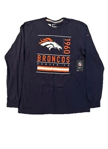 NFL Team Apparel Nike Herren Denver Broncos Langarmshirt Größe Large Navy - Bild 1 von 6