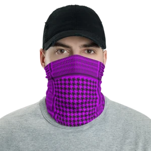 Purple Plain Color Keffyeh Shemagh Print Neck Gaiter - Picture 1 of 3
