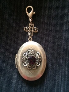 Jewels By Parklane Necklace Pendant Silver Locket Amethyst Stone Surprise SALE! - Picture 1 of 4