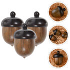 3 Pcs Jewelry Charms Novelty Wooden Pine Cone Pendant Acorn Making