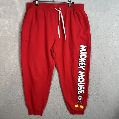 Disney Mickey Mouse Jogger Sweatpants Youth XL Red Pockets Drawstring - Image 1 of 4