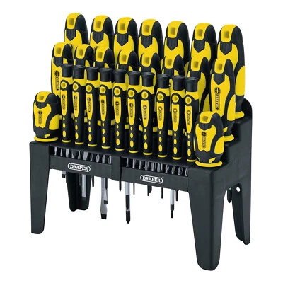 Draper 16824 Screwdriver & Bits Set Soft Grip c/w Stand Plain PH PZ TX-STAR 47pc - Image 1 of 4