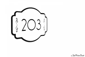 Modern House Numbers, Ornament White Acrylic with Black Acrylic Backing, Plaque - Picture 1 of 5