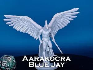 Miniatura Aarakocra Blue Jay para D&D, Dungeons and Dragons, Pathfinder, DND - Imagen 1 de 8