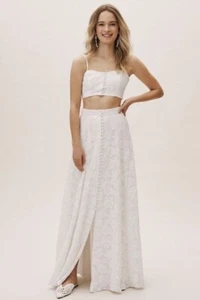 BHLDN Fame and Partners Serena Lace Two-Piece Set Size 6 White - Picture 1 of 3