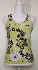 Women's Green & White Lucy Floral Workout Tank Sz. M R4-18 - Picture 1 of 5