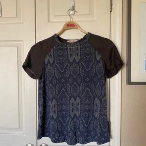 Rebecca Taylor Oberteil Kurzarm Schlangenleder Print halbtransparent Tee Damen Medium - Bild 1 von 10