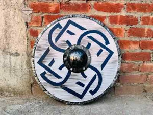 Escudo redondo medieval ~ Escudo vikingo ~ Escudo de diseño de batalla único 24" - Imagen 1 de 6