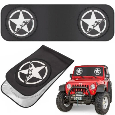 Front Windshield Sunshade for Jeep Wrangler JL JK TJ LJ YJ Sun Visor 1985-2020 - Изображение 1 из 4