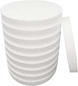 12 pc 8"x 1" Inch Foam Circles for Crafts Thick Round Polystyrene Discs DIY Pro - Picture 1 of 4