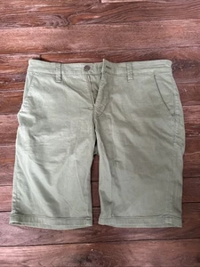 Mavi Jacob Chino Shorts Mens 34 Green Twill Mid Rise Flat Front Zip Casual - Picture 1 of 6