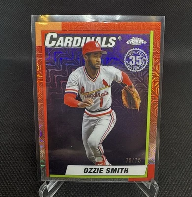 2025 Topps Update Series Ozzie Smith Purple Mojo Refractor /75 Bookend Cardinals - Image 1 of 3