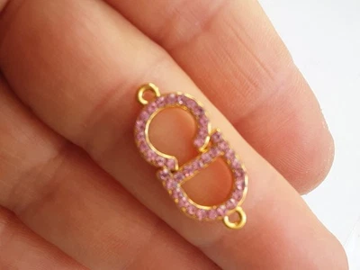 Conector Dior oro/rosa logotipo CD ancho 0,8 pulgadas Foto 1 de 4