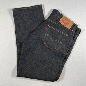 Levis 501 Jeans Mens 38x30 Dark Indigo Blue Button Fly Straight Leg Denim - Picture 1 of 15