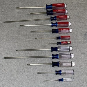 Vintage Sears Craftsman 12pc Screwdriver Set Phillips Flat USA EXCELLENT! - Foto 1 di 15