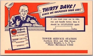Anuncio de servicio de postal publicitaria de gasolinera GULF OIL de colección de los años 40/sin usar - Imagen 1 de 2