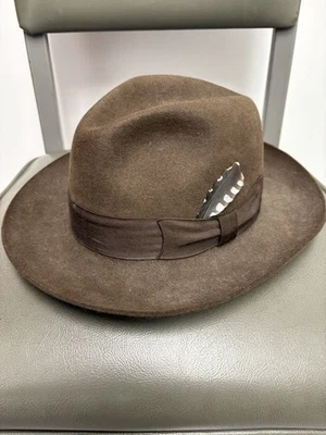 Sombrero Selentino Majestic Fedora Royal Beaver Marrón, Talla 7 1/8 Foto 1 de 4