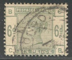 ENG_26 - ENGLAND. 6 pence 1883 "QUEEN VICTORIA" stamp. Used. Scott 105 - Picture 1 of 1