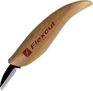 Flexcut Cutting Tan Wood Carbon Steel Fixed Blade Knife KN12 - Picture 1 of 1