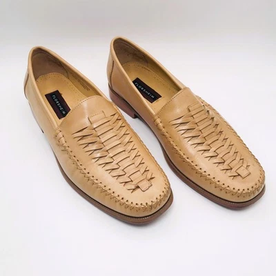 Florsheim 18246 Berkley Tejido Beige Cuero Informal Zapatos de Vestir Mocasines Talla 10.5D Foto 1 de 4