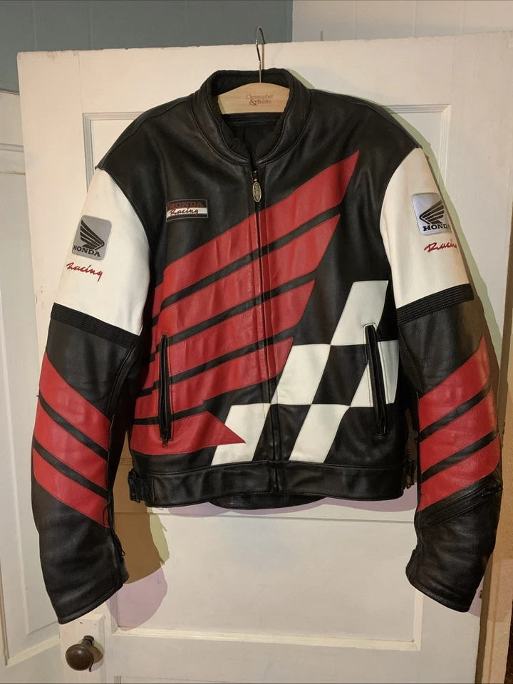 Jaqueta de corrida de couro rara Honda anos 90 produto oficial licenciado, masculina tamanho 48 - Imagem 1 de 4