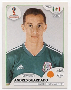 #463 Pegatina Andrés Guardado México Panini Copa Mundial FIFA Rusia 2018 - Imagen 1 de 2