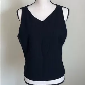 Armani Collezioni Women's Sleeveless Top Black White Size 12 - Picture 1 of 8