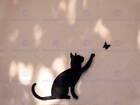 CAT BUTTERFLY SILHOUETTE GRAFFITI PHOTO ART PRINT POSTER PICTURE BMP1962B