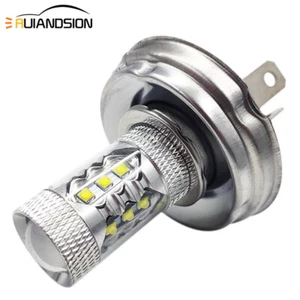 1PC White P45T R2 80W LED Motorbike Trator Headlight Bulb Front Lamp 12V 24V - Foto 1 di 5