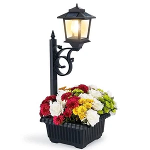 Outdoor Planter 2 In 1 Solar Pathway Lamp With Planter Outdoor Decor Wall Mount  - Picture 1 of 8