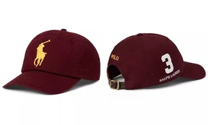 POLO RALPH LAUREN Para Hombre Gran Pony Chino Bola de Béisbol Gorra Sombrero Correa de Cuero - Imagen 1 de 5