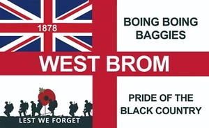 West Brom WBA Fußballverein Flagge. Boing Boing Baggies 5 Fuß x 3 Fuß. BLACK COUNTRY - Bild 1 von 1
