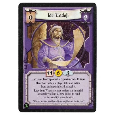 IDE TADAJI Experienced L5R Soul of the Empire Legend Five Rings CCG NM - Image 1 of 2